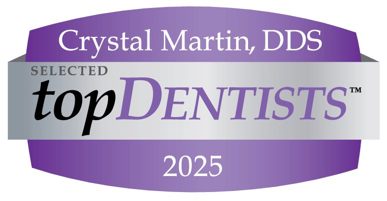  Crystal Martin Family Dentistry was selected as a Top Dentist 2025